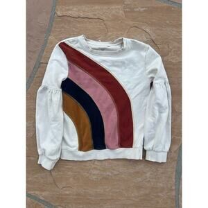 AG Adriano Goldschmied Sweatshirt Kids Large Beige Striped Casual Pullover